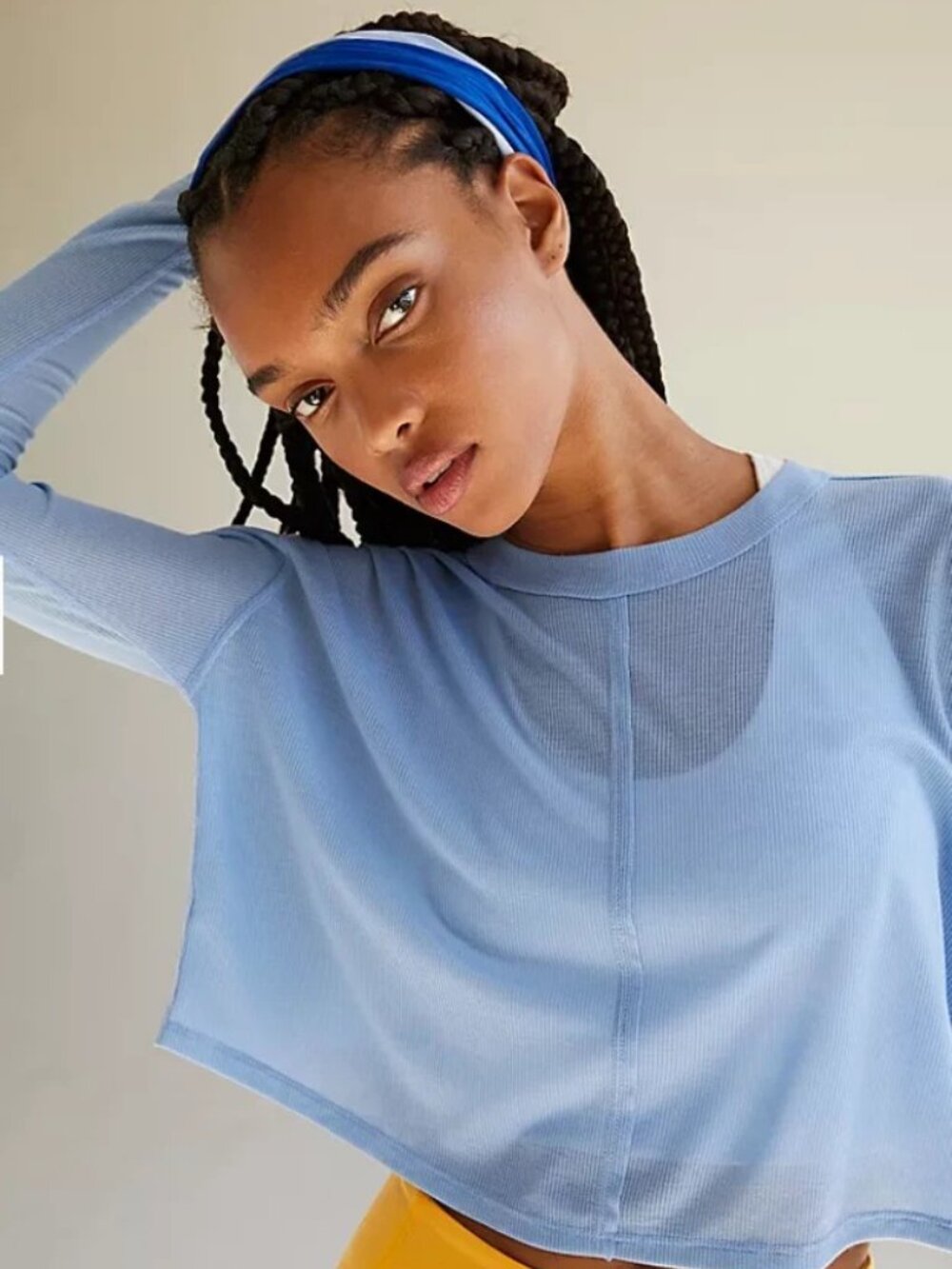 FP Movement by Free People Infinitee Long-Sleeve Tee - Light Blue - Size Small - Picture 6 of 6